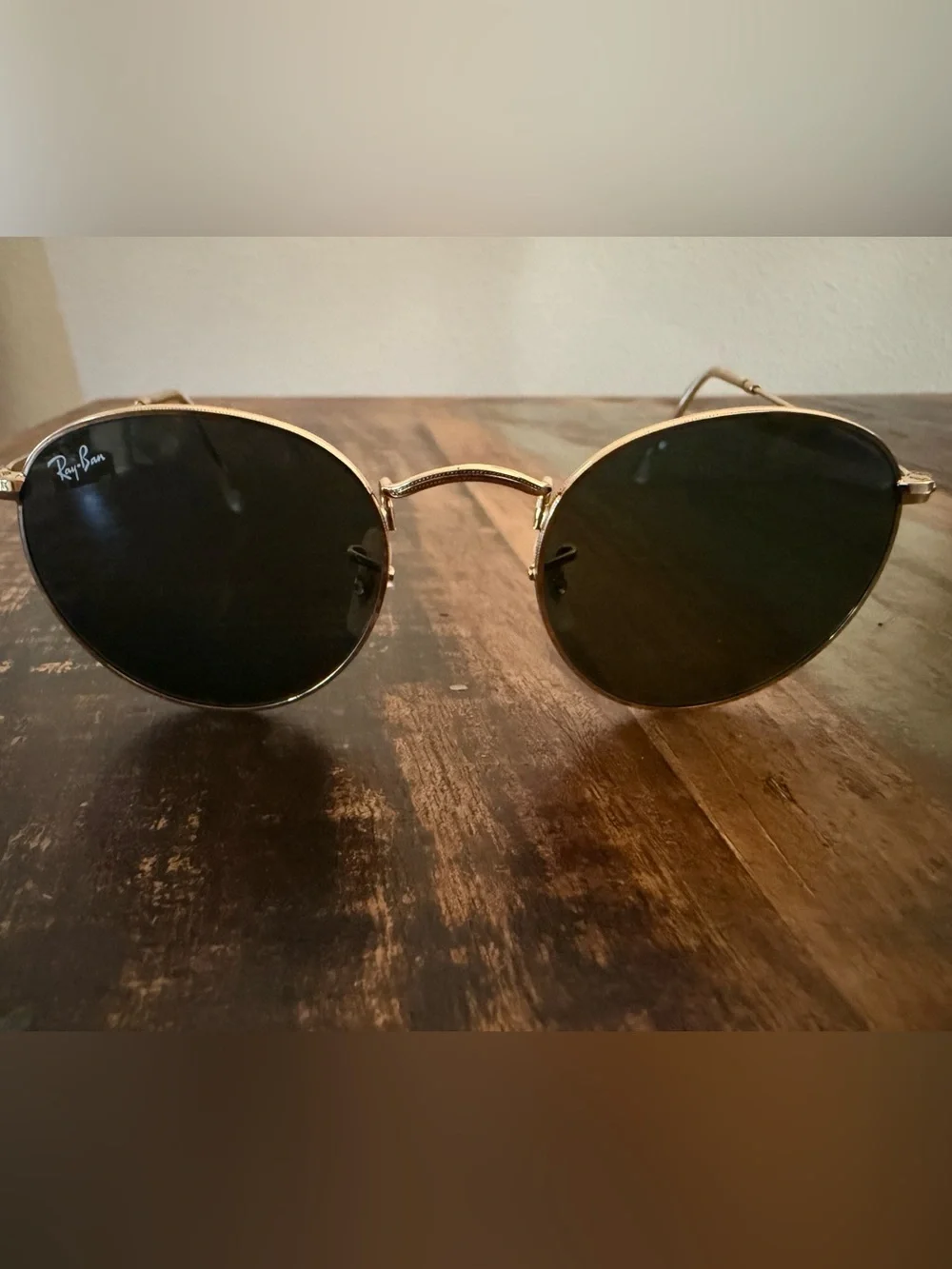 Gold Frame Black Lens Men's Sunglasses